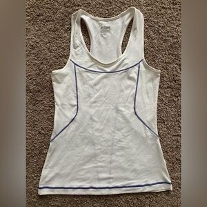 Prince White Tennis Tank Top with Blue Stitching